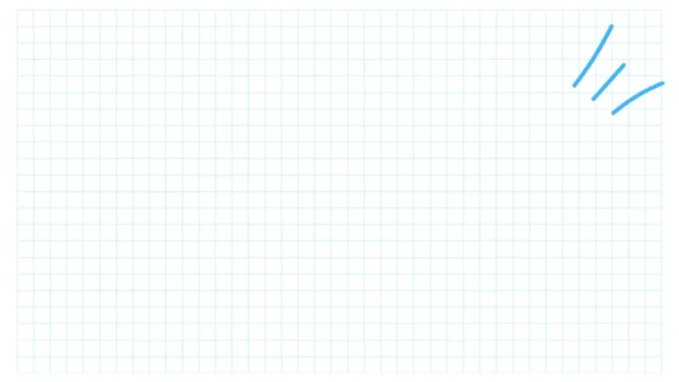 Reference image: a blue graph-paper canvas with a few hand-drawn marker strokes in the corner.