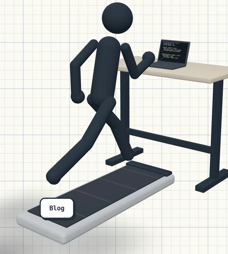 The shipped hero figure at full speed: a dark stick figure in a running pose with forward lean and high knee lift.